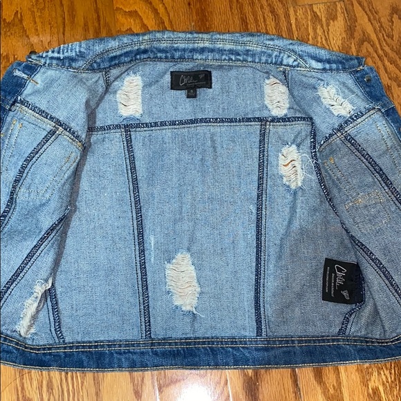 Denim Sleeveless Jean Jacket with Studs - Picture 2 of 3